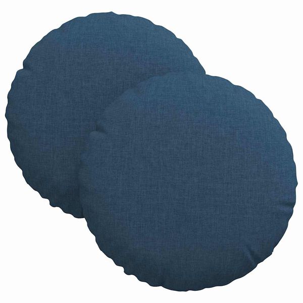 vidaXL Coussins de si&egrave;ge 2 pcs Bleu &Oslash;30 x 13 cm tissu