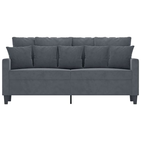 vidaXL Canapé à 2 places Gris foncé 140 cm Velours