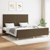 vidaXL Cadre de lit sans matelas marron fonc&eacute; 160x200 cm tissu