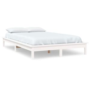 vidaXL Cadre de lit sans matelas blanc 120x200 cm bois massif