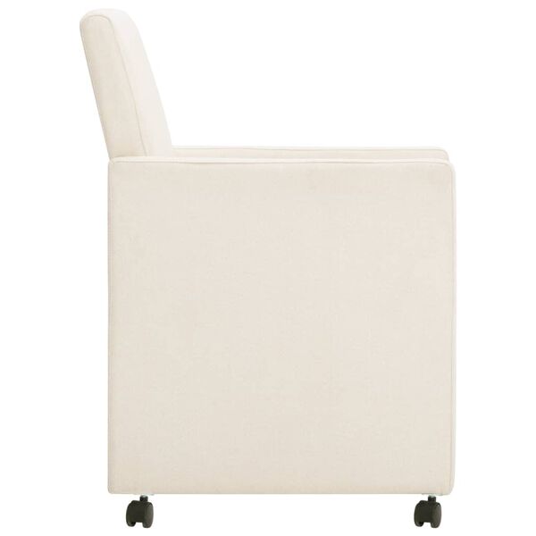 vidaXL Chaises &agrave; manger lot de 2 cr&egrave;me tissu