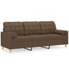 vidaXL Canap&eacute; 3 places avec oreillers d&eacute;coratifs marron 180 cm tissu