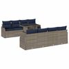 vidaXL Ensemble de canap&eacute; de jardin 7 pc Gris polyrotin