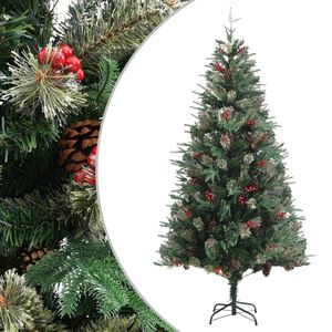 vidaXL Sapin de No&euml;l avec pommes de pin Vert 225 cm PVC et PE