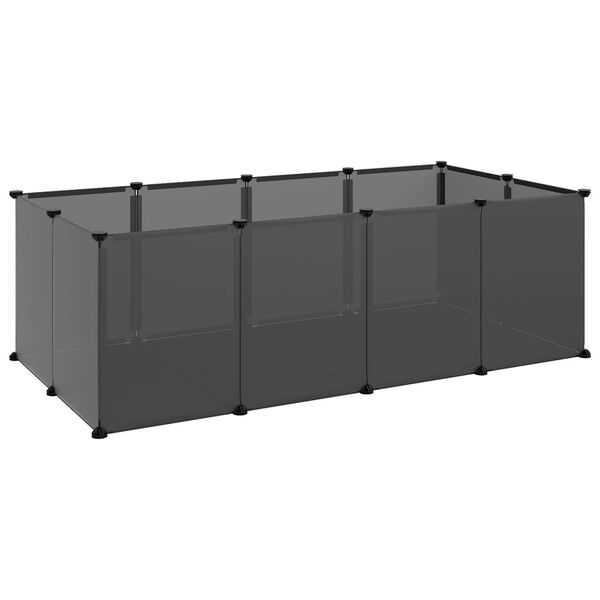 vidaXL Cage pour petits animaux Noir 144x74x46,5 cm PP et Acier