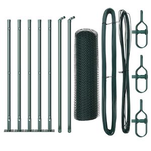 vidaXL Poteau de cl&ocirc;ture. Gris 10 x 0,6 m (maille de 13 mm)