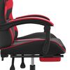 vidaXL Chaise de jeu avec repose-pied Noir et rouge Similicuir