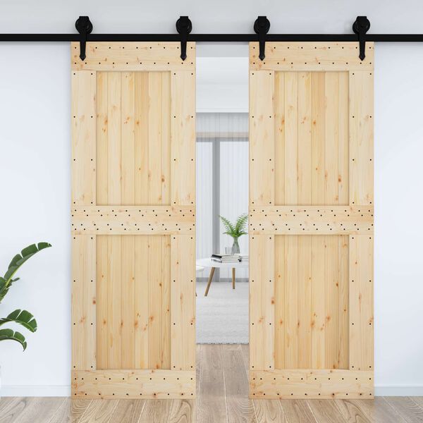 vidaXL Porte NARVIK Naturel 80 x 210 cm Bois de pin massif