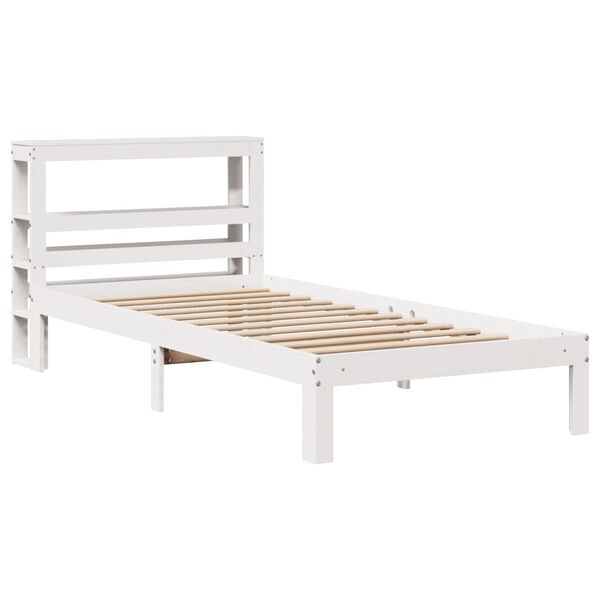 vidaXL Cadre de lit avec t&ecirc;te de lit sans matelas blanc 90x190 cm