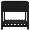 vidaXL Jardinière avec étagère Noir 82,5x82,5x81 cm Bois massif de pin