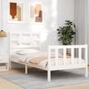 vidaXL Cadre de lit sans matelas blanc bois de pin massif