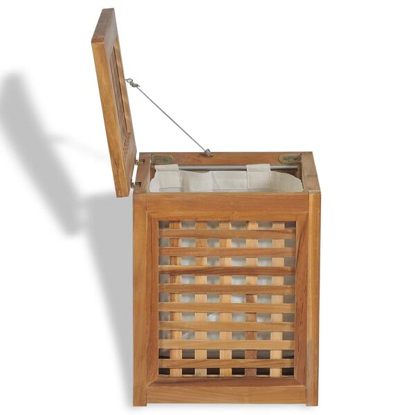vidaXL Panier &agrave; linge 3 pcs Teck