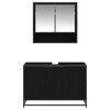 vidaXL Ensemble de mobilier de salle de bain 2 pcs Ch&ecirc;ne noir