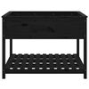 vidaXL Jardini&egrave;re et &eacute;tag&egrave;re Noir 111,5x111,5x81 cm Bois massif de pin