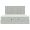 vidaXL Cadre de lit ottoman avec matelas gris clair 200x200 cm velours