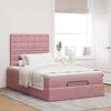 vidaXL Cadre de lit ottoman avec matelas rose 120x190 cm velours