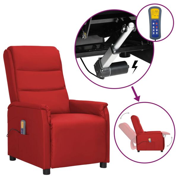 vidaXL Fauteuil de massage Rouge bordeaux Similicuir