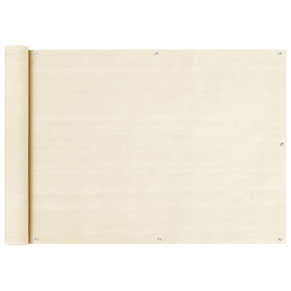 vidaXL Écran de balcon Crème 75x400 cm PEHD