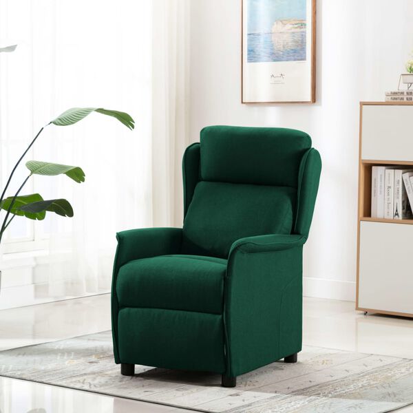 vidaXL Fauteuil de massage Vert foncé Tissu