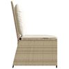vidaXL Banc de jardin avec coussin Beige Poly rotin