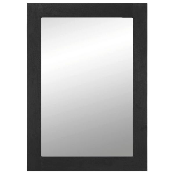 vidaXL Miroir de bain noir 50x70x2,5 cm bois d'ing&eacute;nierie et laiton