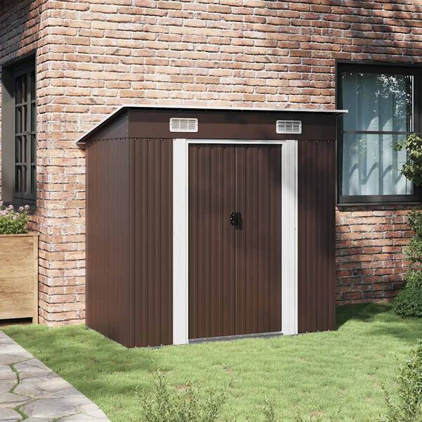 vidaXL Abri de stockage pour jardin Marron 194x121x181 cm Acier