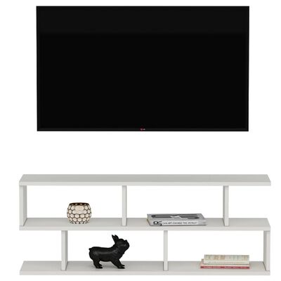 Homemania Meuble TV Su 120x29,6x45 cm Blanc