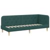 vidaXL Cadre de lit d'angle avec matelas Vert fonc&eacute; 80 x 200 cm tissu