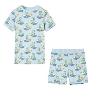 Pyjamas &agrave; manches courtes pour enfants bleu clair 104