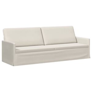 vidaXL Canap&eacute; 3 places Cr&egrave;me 220 x 81 x 82 cm Velours (V)
