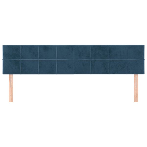 vidaXL T&ecirc;tes de lit 2 pcs Bleu fonc&eacute; 100x5x78/88 cm Velours