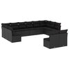 vidaXL Salon de jardin 12 pcs avec coussins noir r&eacute;sine tress&eacute;e