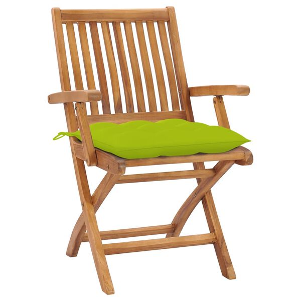 vidaXL Chaises pliables de jardin avec coussins lot de 6 Bois de teck
