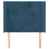 vidaXL T&ecirc;te de lit avec oreilles Bleu fonc&eacute; 83x16x118/128 cm Velours