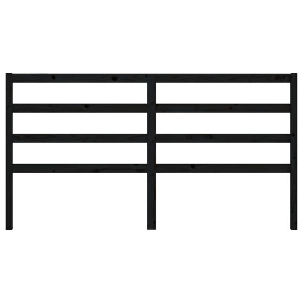 vidaXL Tête de lit Noir 206x4x100 cm Bois massif de pin