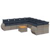 vidaXL Ensemble de canap&eacute; de jardin 11 pcs avec coussins gris r&eacute;sine tress&eacute;e