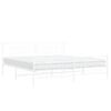 vidaXL Cadre de lit m&eacute;tal sans matelas et pied de lit blanc 193x203 cm