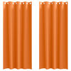 vidaXL Rideaux occultants avec anneaux 2 pc Orange vif 225 x 140 cm