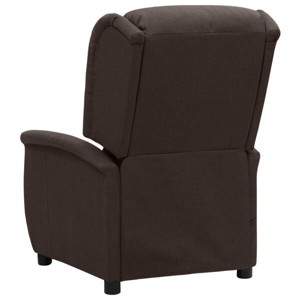 vidaXL Fauteuil de massage Marron foncé Tissu