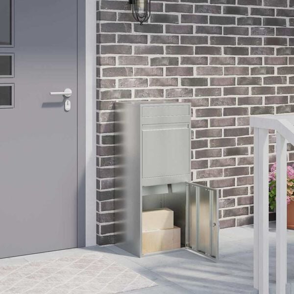 vidaXL Bo&icirc;te de d&eacute;p&ocirc;t de colis Noir 41 x 38 x 103 cm Acier galvanis&eacute;