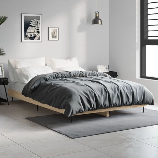 vidaXL Cadre de lit sans matelas ch&ecirc;ne sonoma 120x190 cm