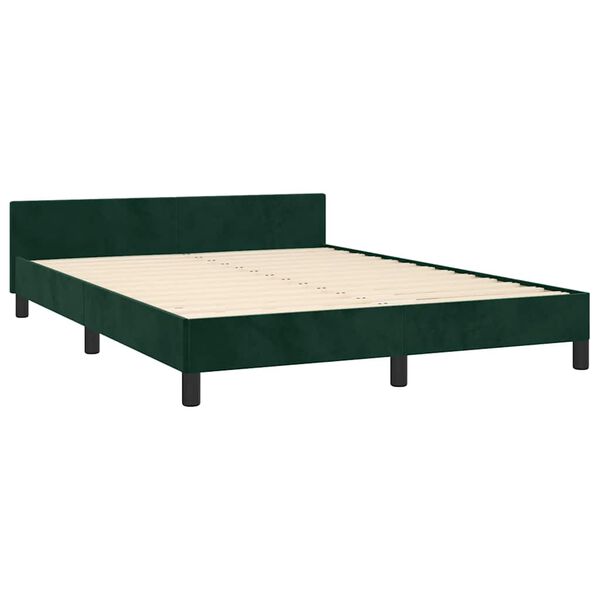 vidaXL Cadre de lit sans matelas vert fonc&eacute; 140x200 cm velours