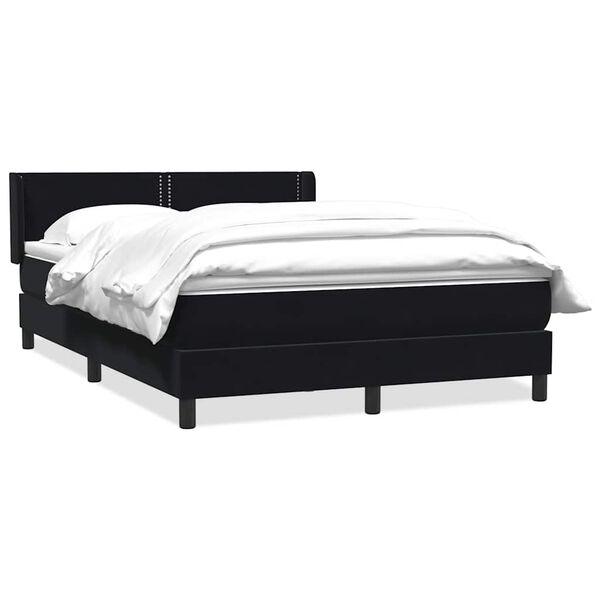 vidaXL Sommier &agrave; lattes de lit avec matelas noir 160x210 cm velours