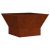 vidaXL Brasero Rouill&eacute; 60 x 60 x 35 cm Acier patin&eacute;