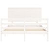 vidaXL Cadre de lit sans matelas blanc 140x190 cm bois massif