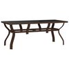 vidaXL Table de jardin Marron et noir 180x80x70 cm Acier et verre