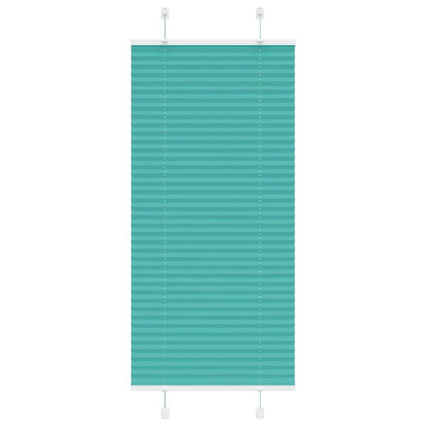 vidaXL Store pliss&eacute; vert p&eacute;trole 65x100 cm largeur du tissu 64,4 cm