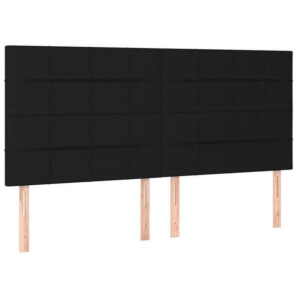 vidaXL T&ecirc;te de lit Noir 160x5x118/128 cm Tissu