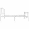 vidaXL Cadre de lit m&eacute;tal sans matelas et pied de lit blanc 107x203 cm