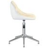 vidaXL Chaises &agrave; manger pivotantes lot de 2 cr&egrave;me et blanc similicuir